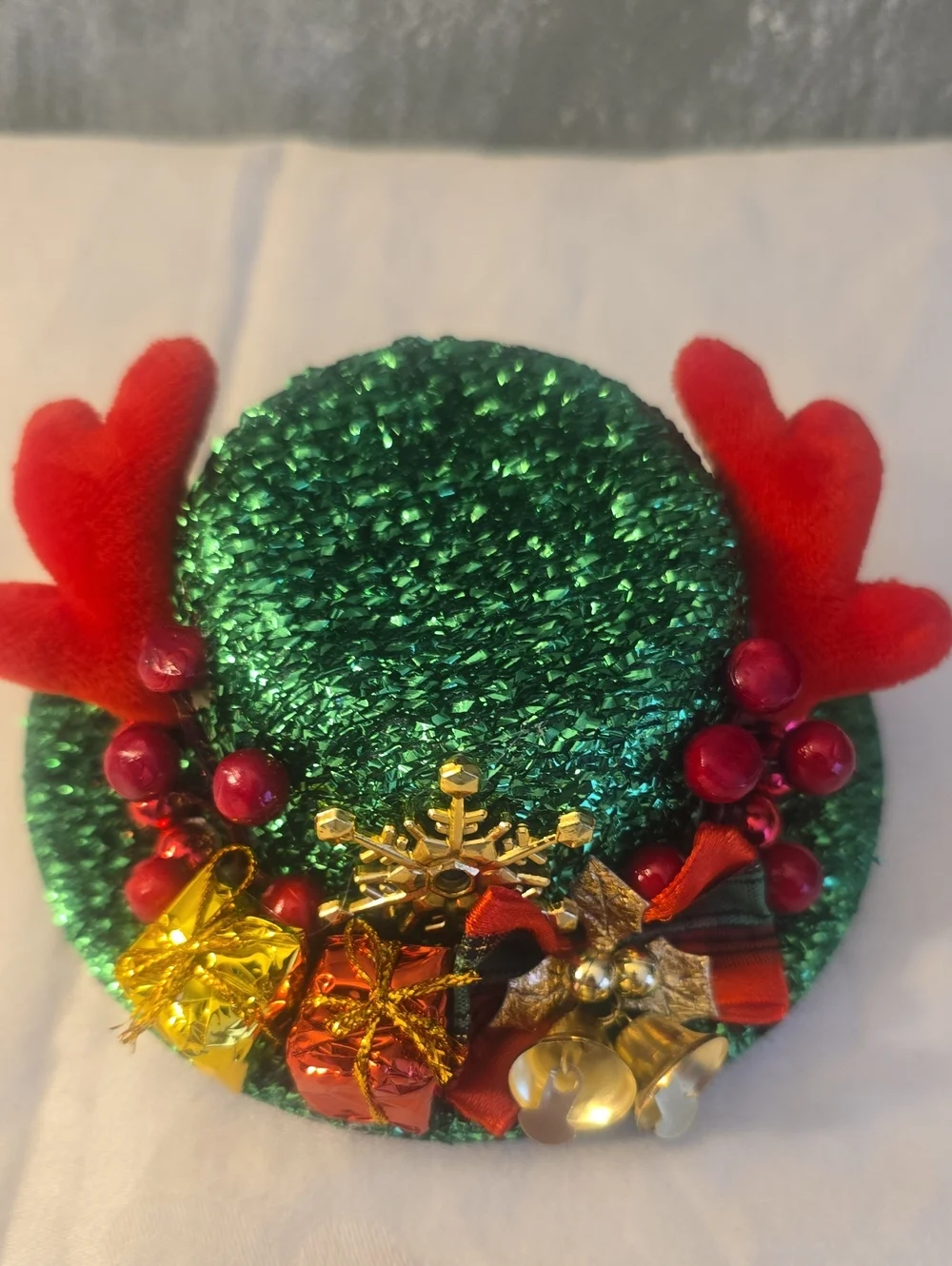 Mini Top Hat Kids Holiday Hat, Reinbeer Clip On Hair New